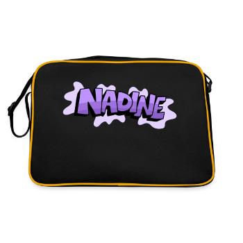 Grafitti Name Nadine - Retro Tasche - Schwarz/Gold - Hinten