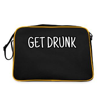 Get drunk - Retro Bag - black/gold - Back