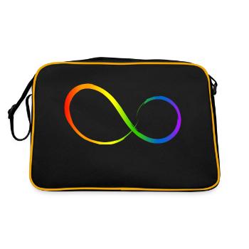 Infinity infinite rainbow colors icon - Retro Bag - black/gold - Back