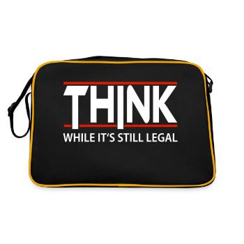 Think while its still legal - Denke selbst - Retro Tasche - Schwarz/Gold - Hinten