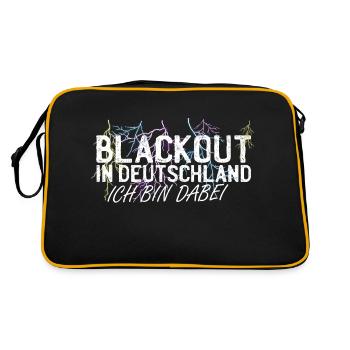 blackout Deutschland Stromausfall Energiekrise - Retro Tasche - Schwarz/Gold - Hinten