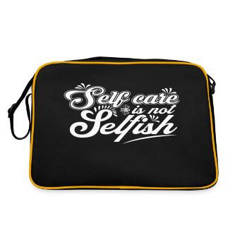 Self Care is not Selfish - Retro Tasche - Schwarz/Gold - Hinten