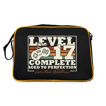 17 Geburtstag Level 17 Complete 17 Jahre Geschenk - Retro Tasche - Schwarz/Gold - Hinten