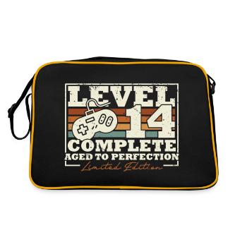 14 Birthday Level 14 Complete 14 Years Gift - Retro Bag - black/gold - Back