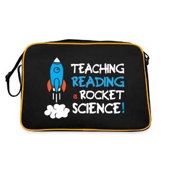 Teaching Reading Is Rocket Science - Retro Tasche - Schwarz/Gold - Hinten