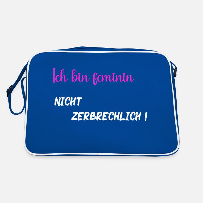 Ich bin feminin nicht zerbrechlich - PNK WT Retro Tasche
