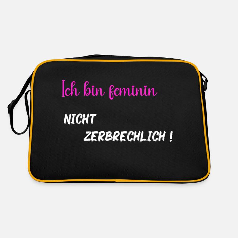 Ich bin feminin nicht zerbrechlich - PNK WT Retro Tasche