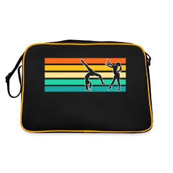 Turnen Gymnastik Turner - Retro Tasche - Schwarz/Gold - Hinten
