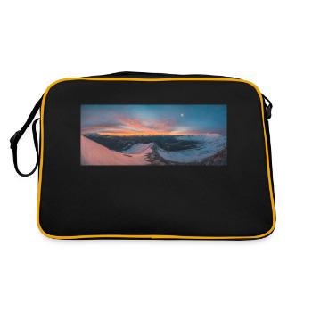 Lever de soleil alpin sur les montagnes Agrafa - Sac Retro - noir/or - Dos