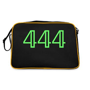 Engelszahlen |444|. - Retro Tasche - Schwarz/Gold - Hinten