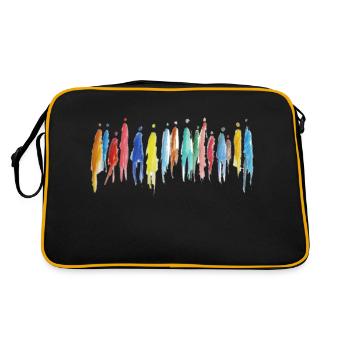 crowd - Menschengruppe - Retro Tasche - Schwarz/Gold - Hinten