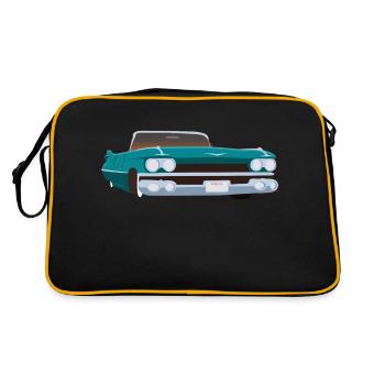 Cadilac Hellblau - Retro Tasche - Schwarz/Gold - Hinten