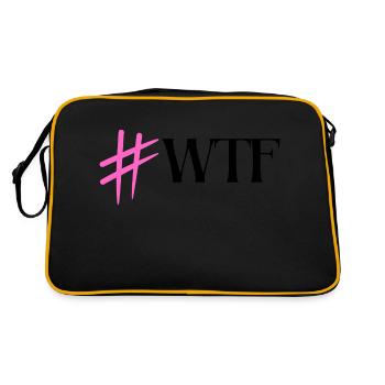 Hastag WTF Pink - Retro Tasche - Schwarz/Gold - Hinten