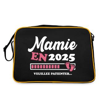 Mamie en 2025 Humour Cadeau - Sac Retro - noir/or - Dos
