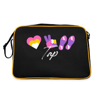 tap dance symbols love Design for a tap dance - Retro Tasche - Schwarz/Gold - Hinten
