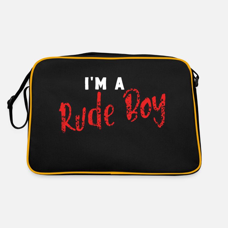 Frecher unartiger Junge lustige Geschenkidee - Retro Tasche - Schwarz/Gold