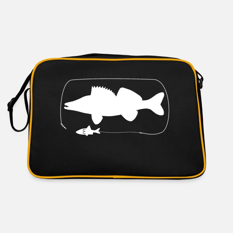 Zander mit Naturköder Retro Tasche