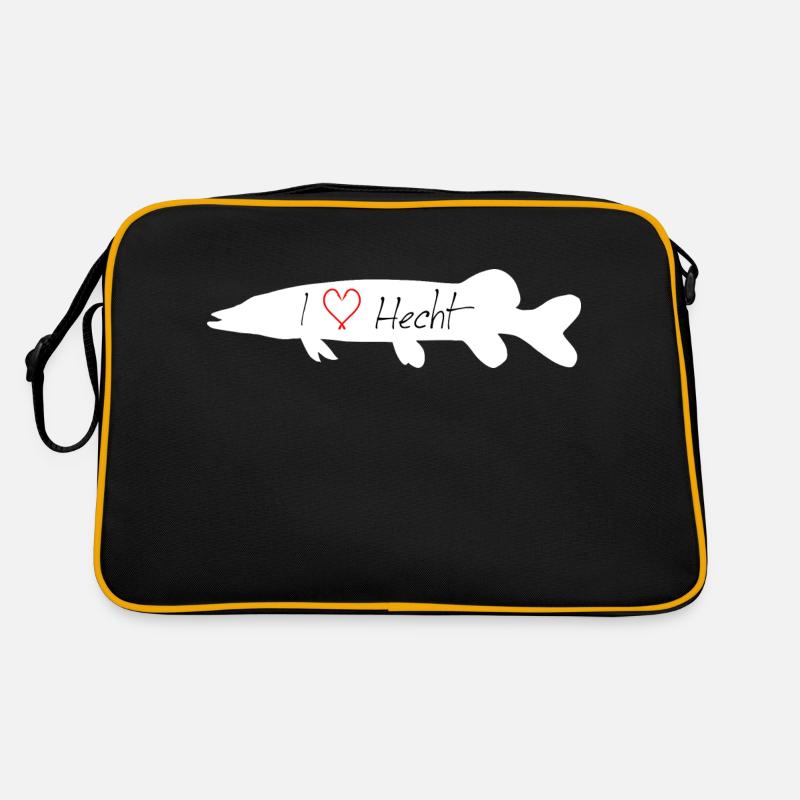 I Love Pike white - Retro Bag - black/gold