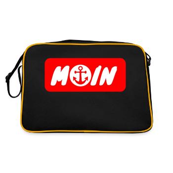 Stadt Hamburg Moin HH Anker Hamburch St. Pauli - Retro Tasche - Schwarz/Gold - Hinten