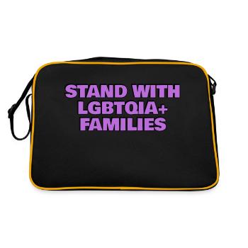 Stehen Sie an der Seite von LGBTQIA-Familien - Retro Tasche - Schwarz/Gold - Hinten