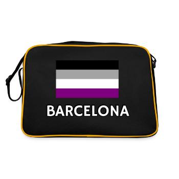 Drapeau de la fierté asexuelle Barcelone - Sac Retro - noir/or - Dos