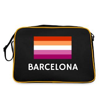 Drapeau de la fierté lesbienne de Barcelone - Sac Retro - noir/or - Dos