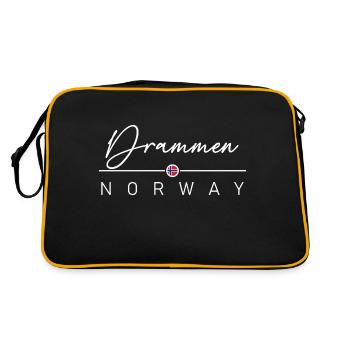 Norwegen - Drammen - Norge - Norway - Retro Tasche - Schwarz/Gold - Hinten