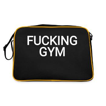 Fucking Gym SportVerhinderer funny - Retro Tasche - Schwarz/Gold - Hinten