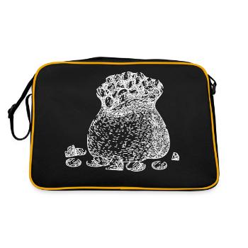 Goldschatz Sack Diamanten Geld - Retro Tasche - Schwarz/Gold - Hinten