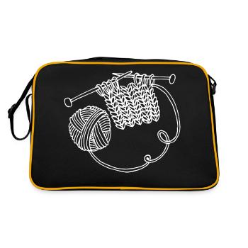 Knitting Handmade Sketch - Retro Bag - black/gold - Back