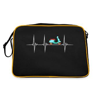 Moped Scooter Moped Driver Two-Stroke Heartbeat - Retro Bag - black/gold - Back