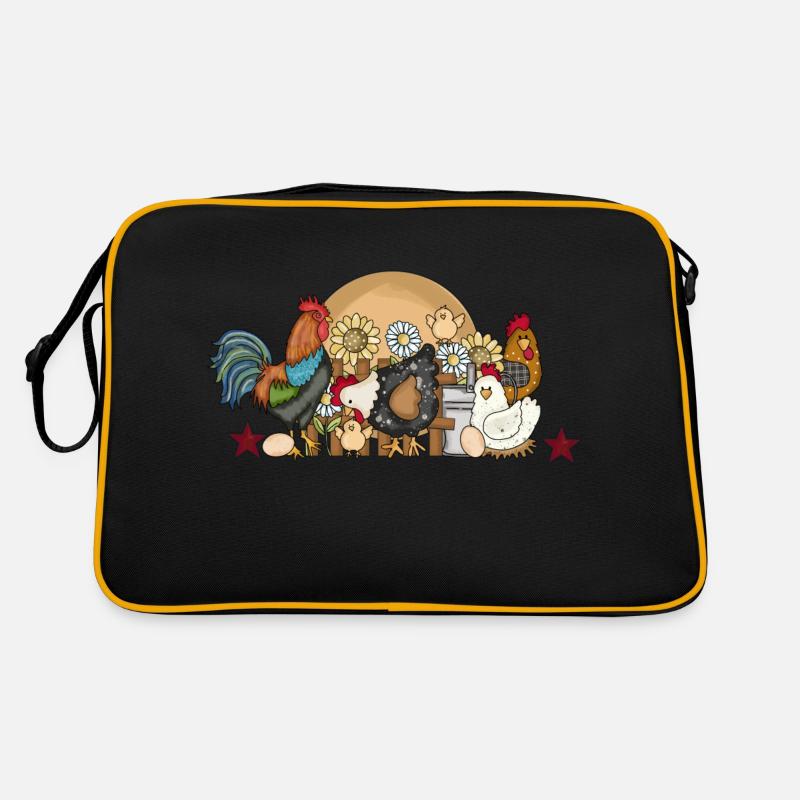 Funny chickens fun feathered cattle in the farm Retro Bag