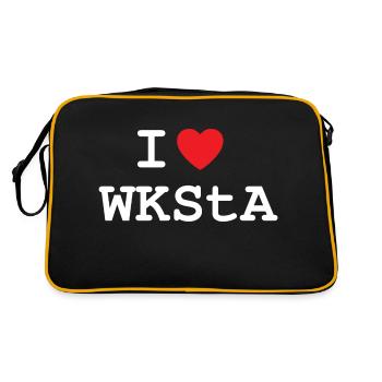 J’ADORE WKSTA T-Shirt Design en Blanc - Sac Retro - noir/or - Dos