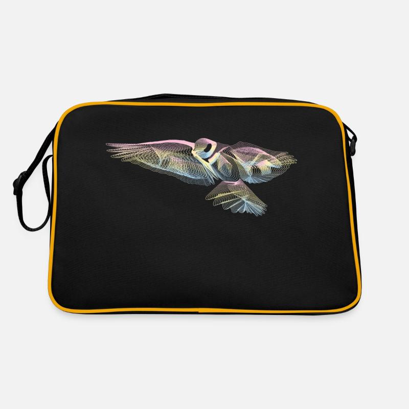 Vogel - Retro Tasche - Schwarz/Gold