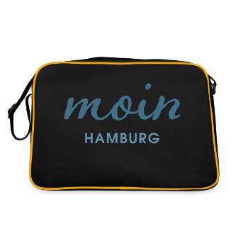 Moin Hamburg - Retro Tasche - Schwarz/Gold - Hinten