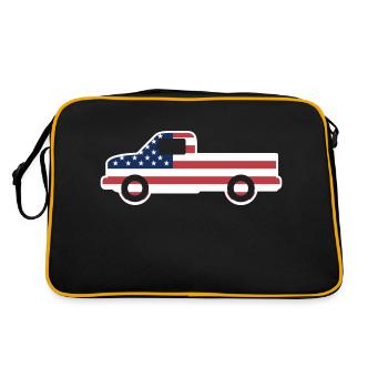 Super camion patriotique Cool T-Shirt américain - Sac Retro - noir/or - Dos