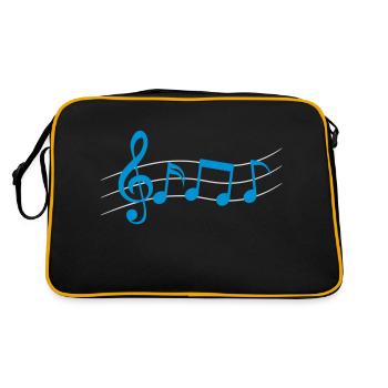Symboles de logo Partitions de musique - Sac Retro - noir/or - Dos