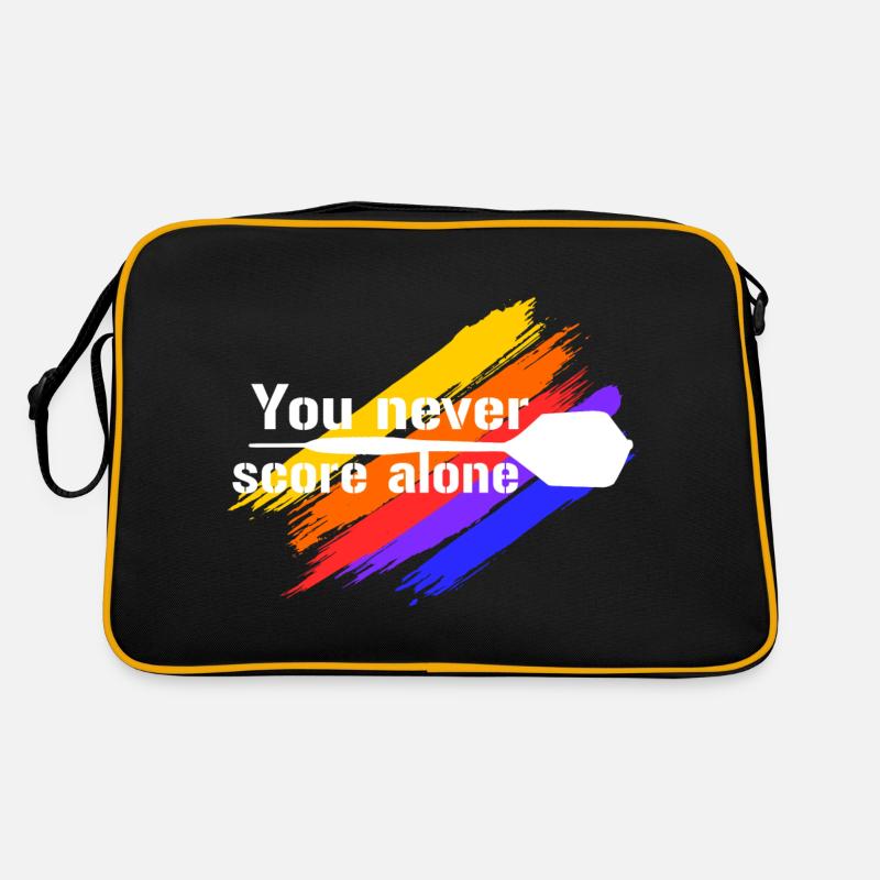 You never score alone - Retro Tasche - Schwarz/Gold