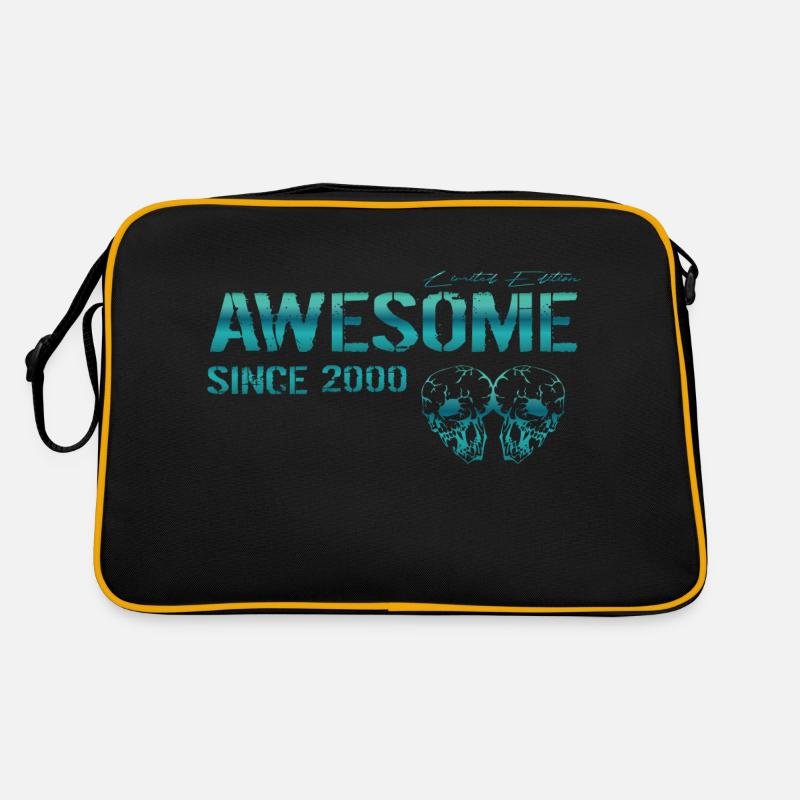 Awesome since 2000 Geschenk - Retro Tasche - Schwarz/Gold