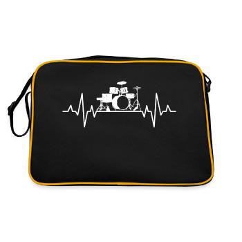 Batterie, Tambour, Musique, Instrument - Sac Retro - noir/or - Dos