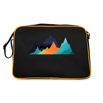 Mountain Landscape Geometric Art - Retro Bag - black/gold - Back
