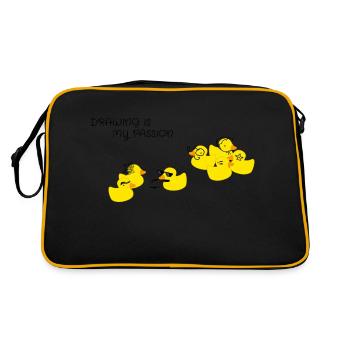 Drawing is my passion - Retro Bag - black/gold - Back