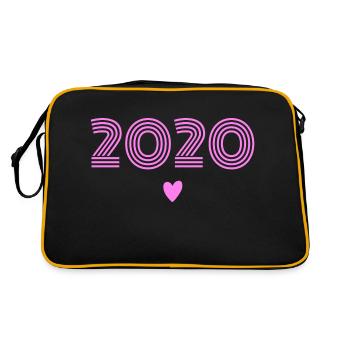 Jahrgang 2020 Mädchen - Retro Tasche - Schwarz/Gold - Hinten