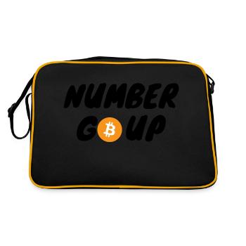 Crypto Number Go Up BTC Bitcoin - Retro Bag - black/gold - Back