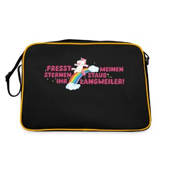Fresst meinen Sternenstaub ihr Langweiler! - Retro Tasche - Schwarz/Gold - Hinten