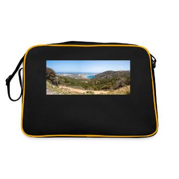 Landscape view of Kefalos Beach Kos Island South - Retro Bag - black/gold - Back