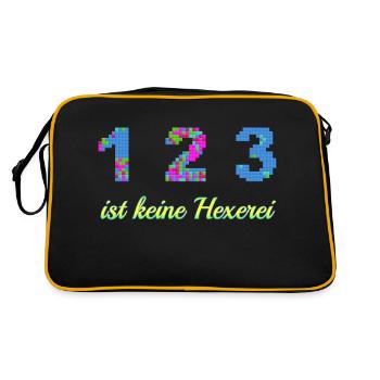 1 2 3 - Retro Tasche - Schwarz/Gold - Hinten