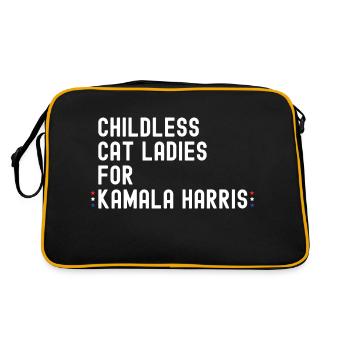 Dames chat sans enfant pour Kamala Harris 2024 - - Sac Retro - noir/or - Dos