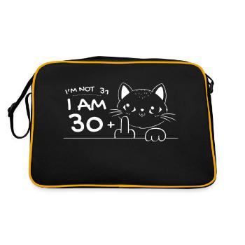 I'm Not 31, I Am 30 Plus 1 Middle Finger Cat Flip - Retro Bag - black/gold - Back