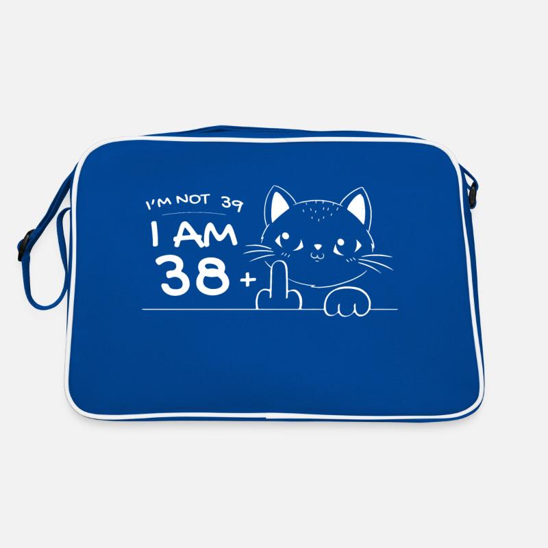 Ich bin nicht 39, ich bin 38 plus 1 Mittelfinger Katzenflipp Retro Tasche